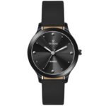 Tenmax Shadow Grace Collection Quartz T505 Black Dial Black Leather Analog Watch For Girls