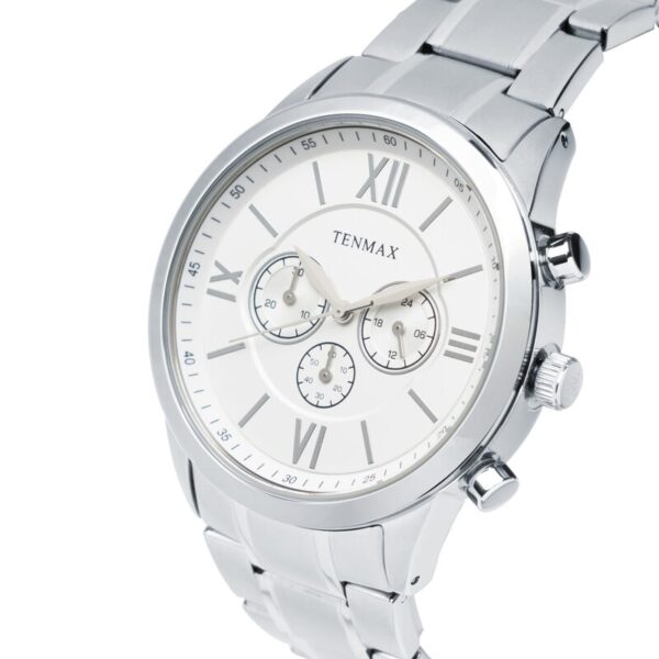 Tenmax Flynn 6120 Multifunction White Dial 304 All Steel Analog Watch For Men