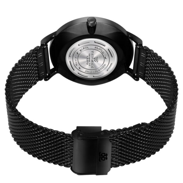 Tenmax Quartz Sleek I-127 Silver Dial Black Chain Analog Watch For Men