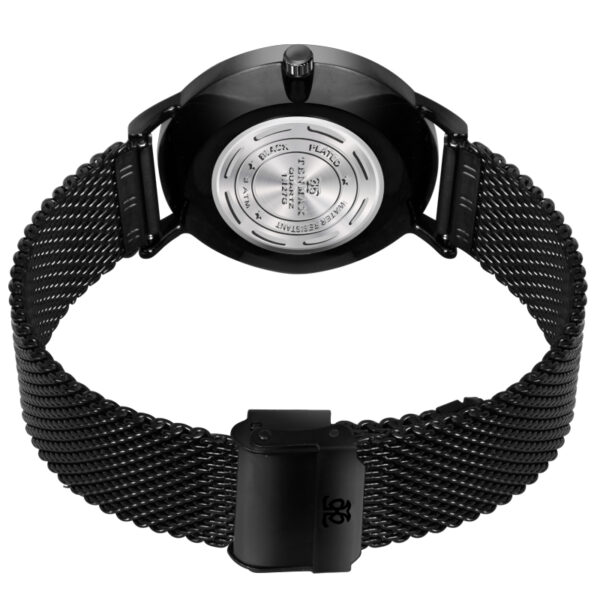 Tenmax Quartz Sleek I-127 Elegant Black Dial Black Chain Analog Watch For Men
