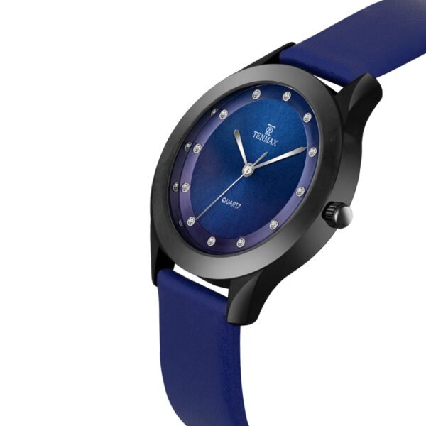 Tenmax Shadow Grace Collection Quartz T606 Blue Dial Blue Leather Analog Watch For Girls