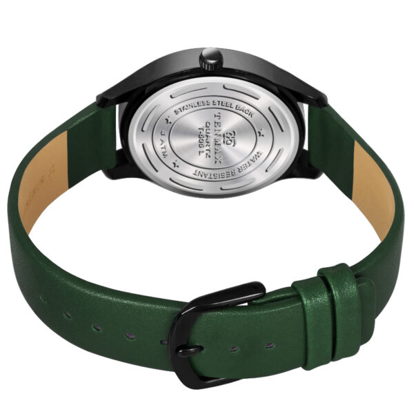 Tenmax Shadow Grace Collection Quartz T606 Green Dial Green Leather Analog Watch For Girls