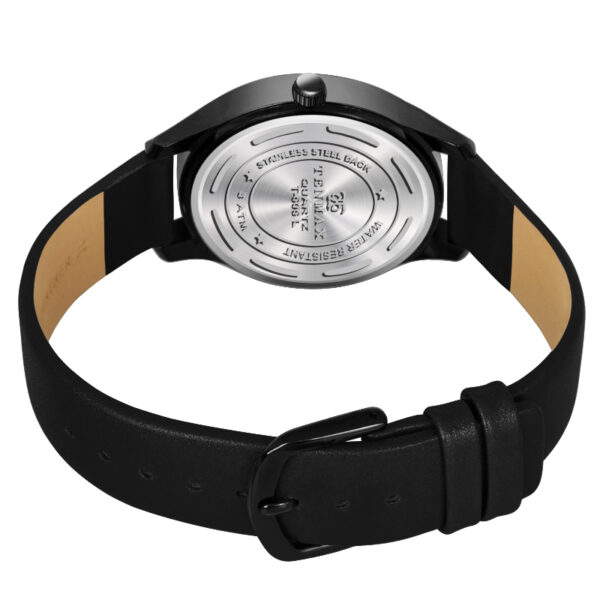 Tenmax Shadow Grace Collection Quartz T606 Black Dial Black Leather Analog Watch For Girls