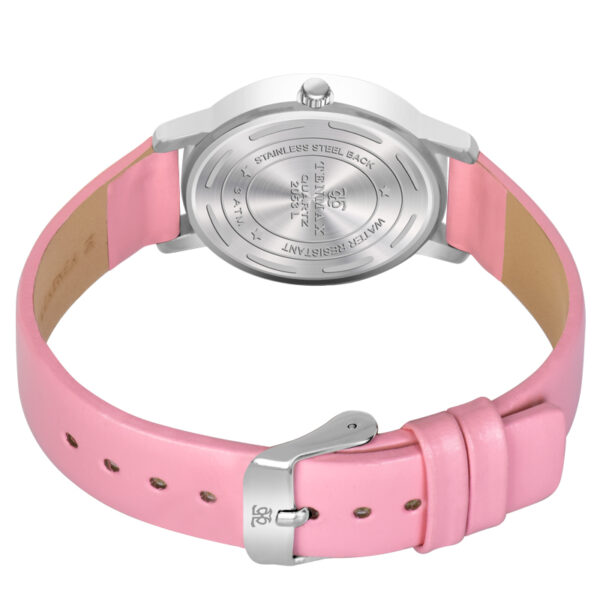 Tenmax OpalWrist Quarts 2053 Pink Dial Pink Leather Steel Analog Watch For Girls