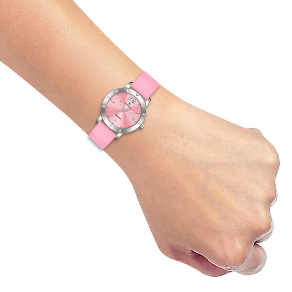 Tenmax OpalWrist Quarts 2053 Pink Dial Pink Leather Steel Analog Watch For Girls