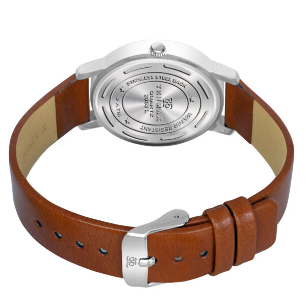 Tenmax OpalWrist Quarts 2053 Brown Dial Brown Leather Steel Analog Watch For Girls