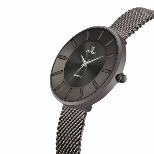 Tenmax Quartz D1091 Gun Metal Analog Watch For Women