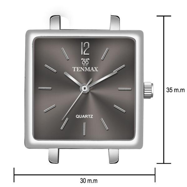 Tenmax Modern Mosaic Quartz 1041 Grey Dial Steel Analog Watch For Women