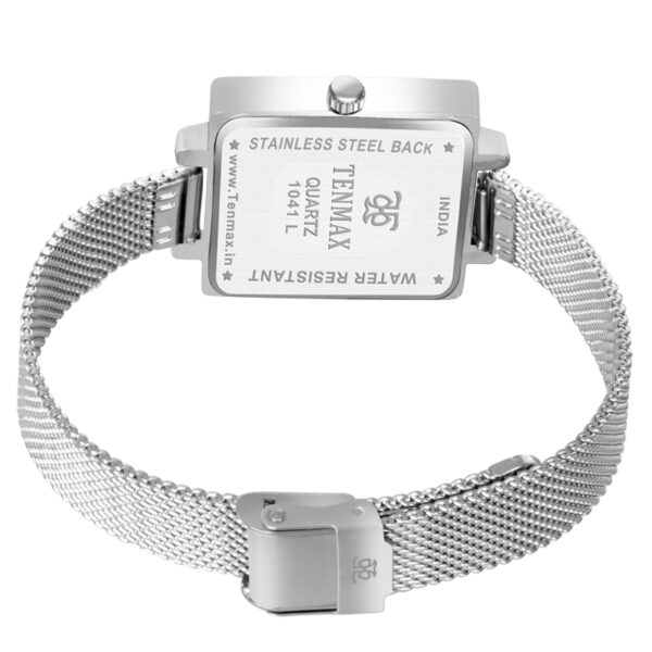 Tenmax Modern Mosaic Quartz 1041 Grey Dial Steel Analog Watch For Women