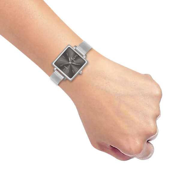 Tenmax Modern Mosaic Quartz 1041 Grey Dial Steel Analog Watch For Women