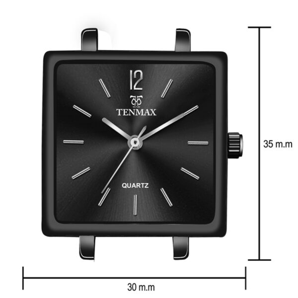 Tenmax Modern Mosaic Quartz 1041 Black Dial Black Metal Analog Watch For Women