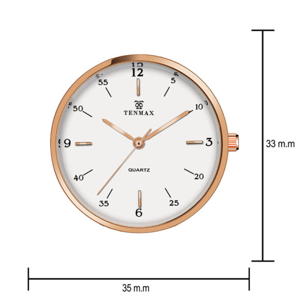Tenmax Quartz 2188 White Dial Rose Gold Chain Analog Watch For Women