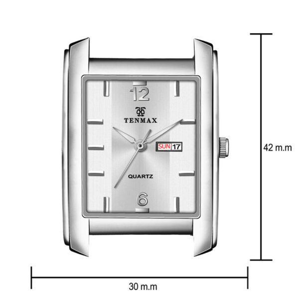 Tenmax Quartz 554 Day Date Steel Analog Watch For Men