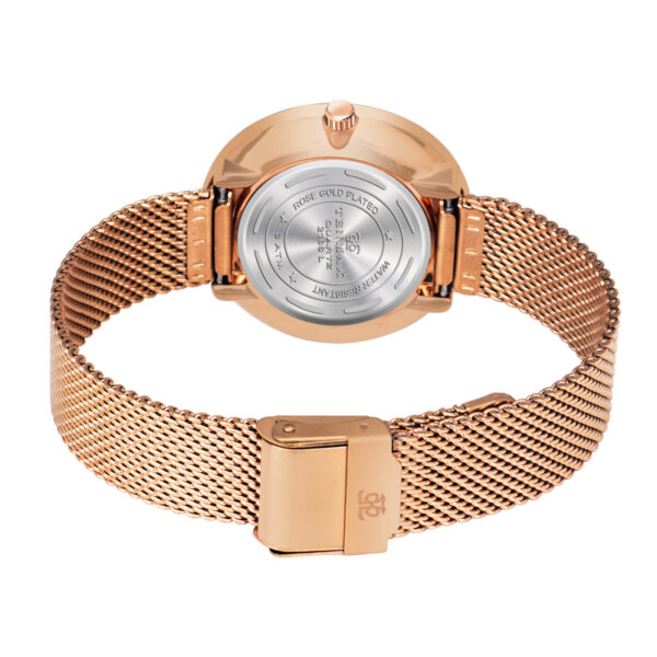 Tenmax Quartz 2188 White Dial Rose Gold Chain Analog Watch For Women