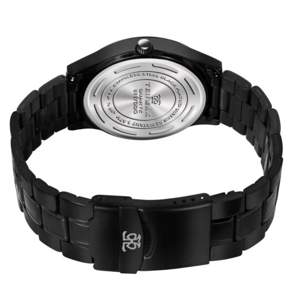 Tenmax Quartz 6117 Day Date Black Dial Black Chain All Steel Analog Watch For Men