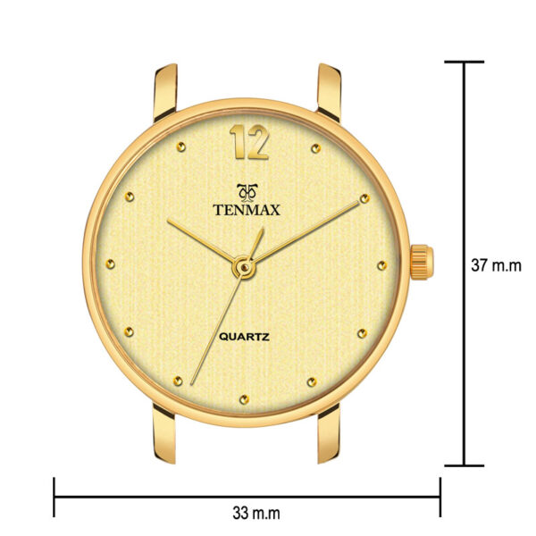 Tenmax Quartz 3016 Rich Gold Dial Analog Gold Watch For Women
