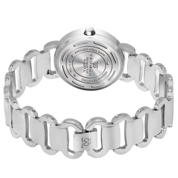Tenmax Steeluxe Quartz Analog F027 Silver Dial Steel Metal Watch For Girls