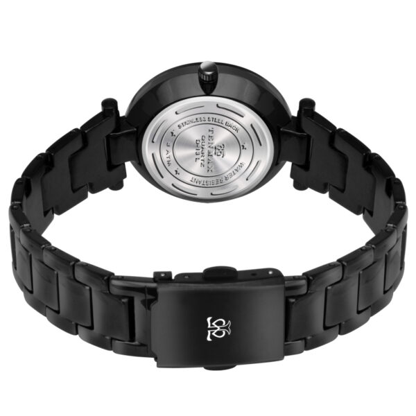 Tenmax Quartz D-13 Silver Dial Black Chain Analog Watch For Women