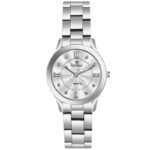 Tenmax Steeluxe Quartz Analog T606 Silver Dial Steel Watch For Girls