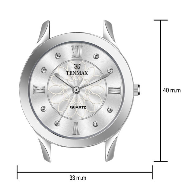 Tenmax Steeluxe Quartz Analog T606 Silver Dial Steel Watch For Girls