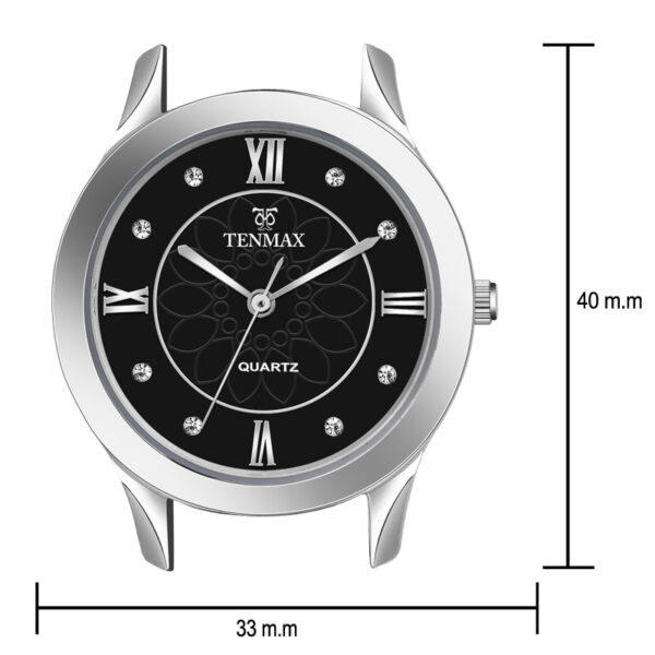 Tenmax Steeluxe Quartz Analog T606 Black Dial Steel Watch For Girls