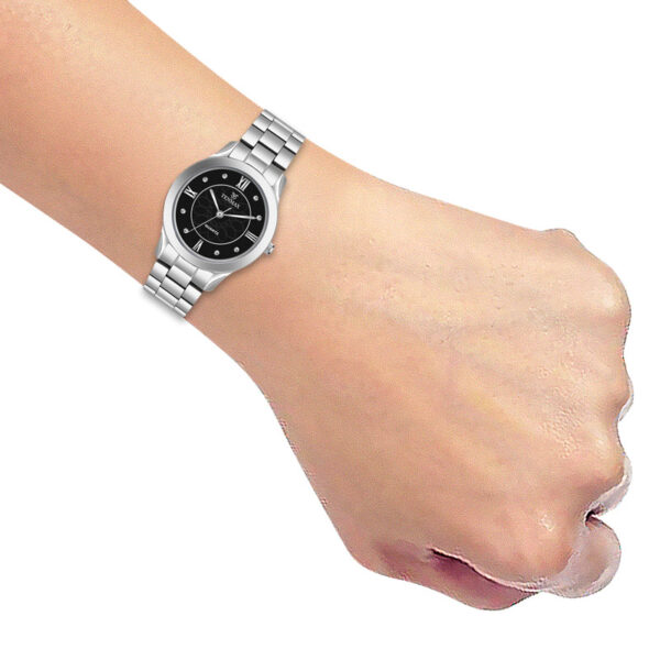 Tenmax Steeluxe Quartz Analog T606 Black Dial Steel Watch For Girls