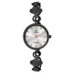 Tenmax Quartz D'ziner 5924 Sliver Dial Black Chain Analog Watch For Women