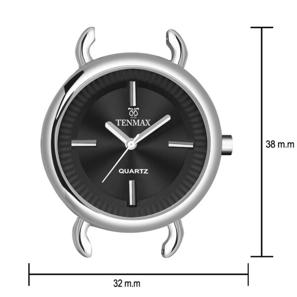 Tenmax Steeluxe Quartz Analog F027 Black Dial Steel Metal Watch For Girls