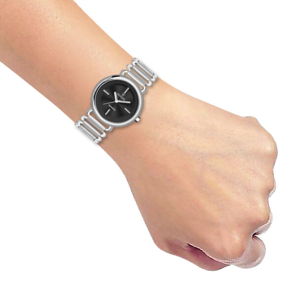 Tenmax Steeluxe Quartz Analog F027 Black Dial Steel Metal Watch For Girls