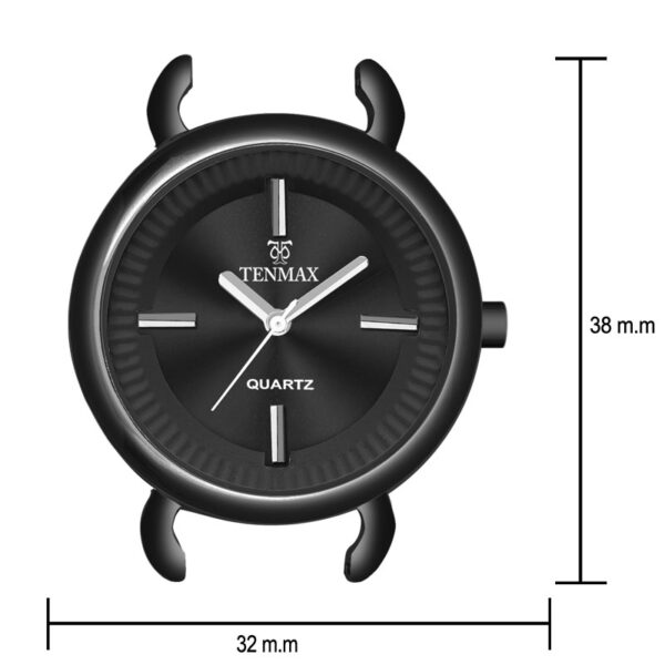 Tenmax Steeluxe Quartz Analog F027 Black Dial Black Metal Watch For Girls