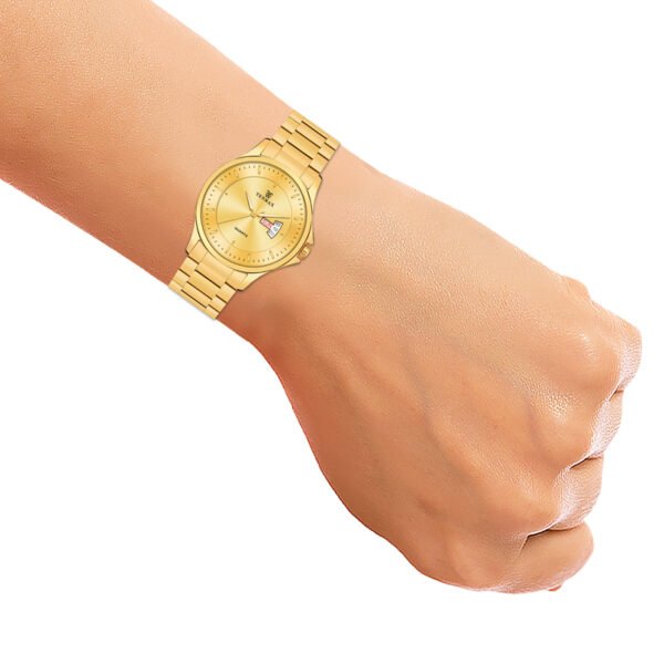 Tenmax Aura Quartz 1166 Day Date Gold Dial Gold Analog Watch For Men