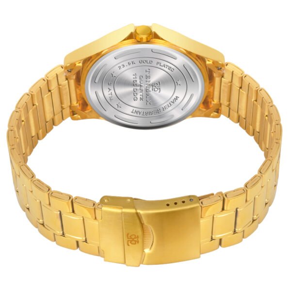 Tenmax Aura Quartz 1166YM Day Date Gold Dial Gold Analog Watch For Men