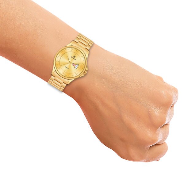 Tenmax Aura Quartz 1166YM Day Date Gold Dial Gold Analog Watch For Men