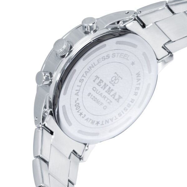 Tenmax Flynn 6120 Multifunction White Dial 304 All Steel Analog Watch For Men
